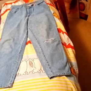 Vintage 80's,Sasson,Slightly Distressed,Faded,Light Wash,Short,Crop,"MOM" Jeans
